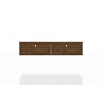 Manhattan Comfort 225BMC9 Liberty 42.28 Mid-Century Modern Floating Office Desk with 2 Shelves in Rustic Brown